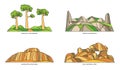 Madagascar landmarks or Africa natural icon set