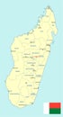 Madagascar map - cdr format Royalty Free Stock Photo