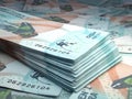 Madagascar money. Malagasy ariary banknotes. 100 MGA ariary bills. 3d illustration