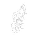 Madagascar political map of administrative divisions