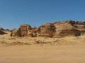 Madain Saleh, archaeological site with Nabatean tombs in Saudi Arabia KSA Royalty Free Stock Photo