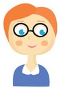 Madam with glasses, illustration, vector