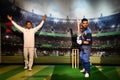 Sachin Tendulkar and Virat Kohli wax statues at Madame Tussauds Dubai on Bluewaters Island in Dubai, UAE Royalty Free Stock Photo