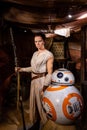 Madame Tussauds waxwork museum. Daisy Ridley as Rey from Star Wars The Last Jedi, Realistic lifelike model