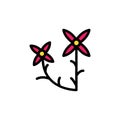 Madder flower icon. Simple color with outline vector elements of healing plant icons for ui and ux, website or mobile application