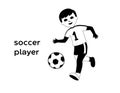Soccer Player isolated vector Silhouettes