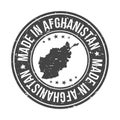 Made in Afghanistan Map. Quality Original Stamp Design Vector Art Seal Badge.