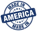 Made in America blue grunge stamp Royalty Free Stock Photo