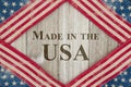 Made in America message with USA flags Royalty Free Stock Photo