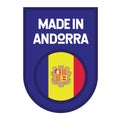 Made in Andorra label on white