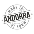 Made in Andorra Quality Original Stamp Design Vector Art Tourism Souvenir Round National Product Seal.
