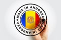 Made in Andorra text emblem badge, concept background