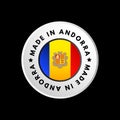 Made in Andorra text emblem badge, concept background