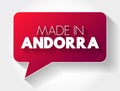 Made in Andorra text message bubble, concept background