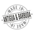 Made in Antigua And Barbuda Stamp. Logo Icon Symbol Design. Security Seal Style.