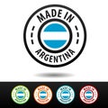 Made in Argentina badges with Argentinian flag