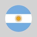 made in Argentina, round with argentinian national flag colors, circle vector icon Royalty Free Stock Photo