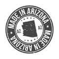 Made in Arizona USA Quality Original Stamp Design Vector Art Tourism Souvenir Round Seal Badge.