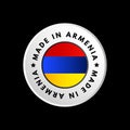 Made in Armenia text emblem badge, concept background