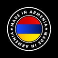 Made in Armenia text emblem badge, concept background