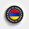 Made in Armenia text emblem badge, concept background
