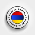 Made in Armenia text emblem badge, concept background