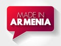 Made in Armenia text message bubble, concept background