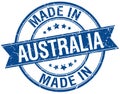 made in Australia blue round stamp
