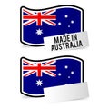 Made in Australia Flag and white empty Paper.
