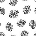 Made in Australia stamp seamless pattern background. Business fl