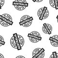 Made in Australia stamp seamless pattern background.