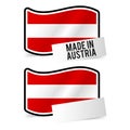 Made in Austria Flag and white empty Paper. Esp10 Vector.