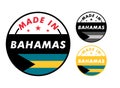 Made in Bahamas with and Bahamas flag for label, stickers, badge