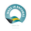 Made in Bahamas flag sea green color label logo icon