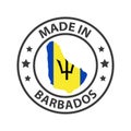 Made in Barbados icon. Stamp sticker. Vector illustration