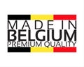 Made in Belgium icon, premium quality sticker with Belgian color