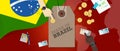 Made in Brazil price tag illustration badge export patriotic business transaction