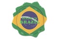 Made in Brazil seal, stamp. 3D