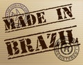 Made in Brazil stamp shows products produced or fabricated in Brasilia - 3d illustration