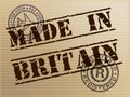Made in Britain stamp shows British products produced or fabricated in the UK - 3d illustration