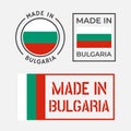 made in Bulgaria icon set, Bulgarian product labels