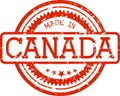 Made in canada grunge rubber stamp isolated on white Royalty Free Stock Photo