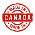 Made in Canada grunge stamp vector Royalty Free Stock Photo