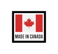 Made in Canada isolated vector label for products