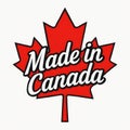 Made in Canada Logo with Maple Leaf Emblem Royalty Free Stock Photo