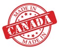 Made in Canada red rubber stamp Royalty Free Stock Photo