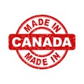 Made in Canada red stamp. Vector illustration on white background Royalty Free Stock Photo