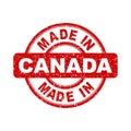 Made in Canada red stamp. Royalty Free Stock Photo