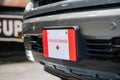 Made in Canada text on a car license plate Royalty Free Stock Photo