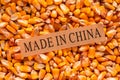 Made in China, corn seed kernels heap Royalty Free Stock Photo